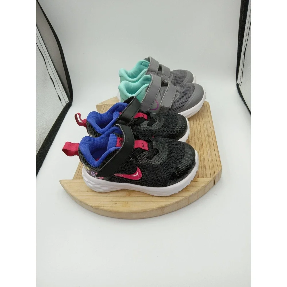 Nike Revolution 6 Baby Toddler Shoes DD1105 Graphic SZ 5C 1 Pair Gray/Green Nike